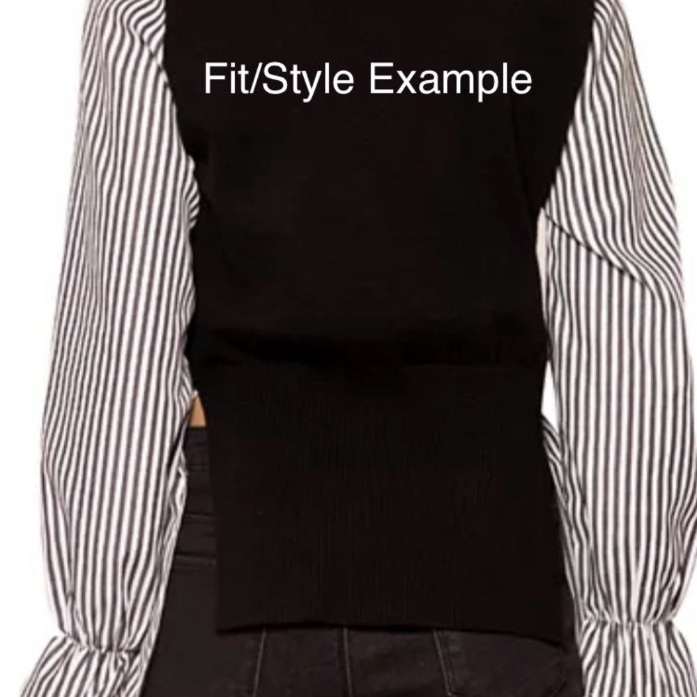 Gracia Gray and White Layered Blouse - Picture 5 of 5